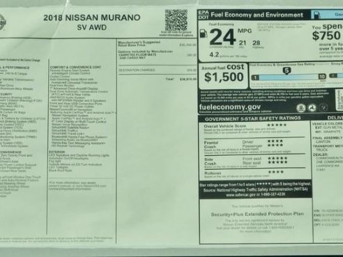 2018 Nissan Murano SV Gun Metallic, Lawrence, MA